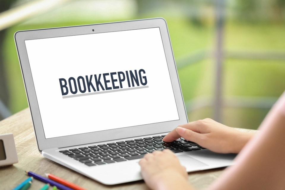 word bookkeeping on a laptop screen